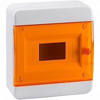 Распределительный шкаф OptiBox P, 8 мод., IP41, навесной, пластик, прозрачная оранжевая дверь |  код. 117917 |  КЭАЗ